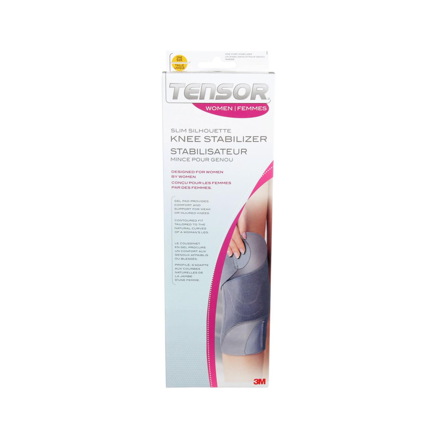 Stabilisateur mince pour genou Tensor(MC) pour femmes, bleu pâle, taille unique