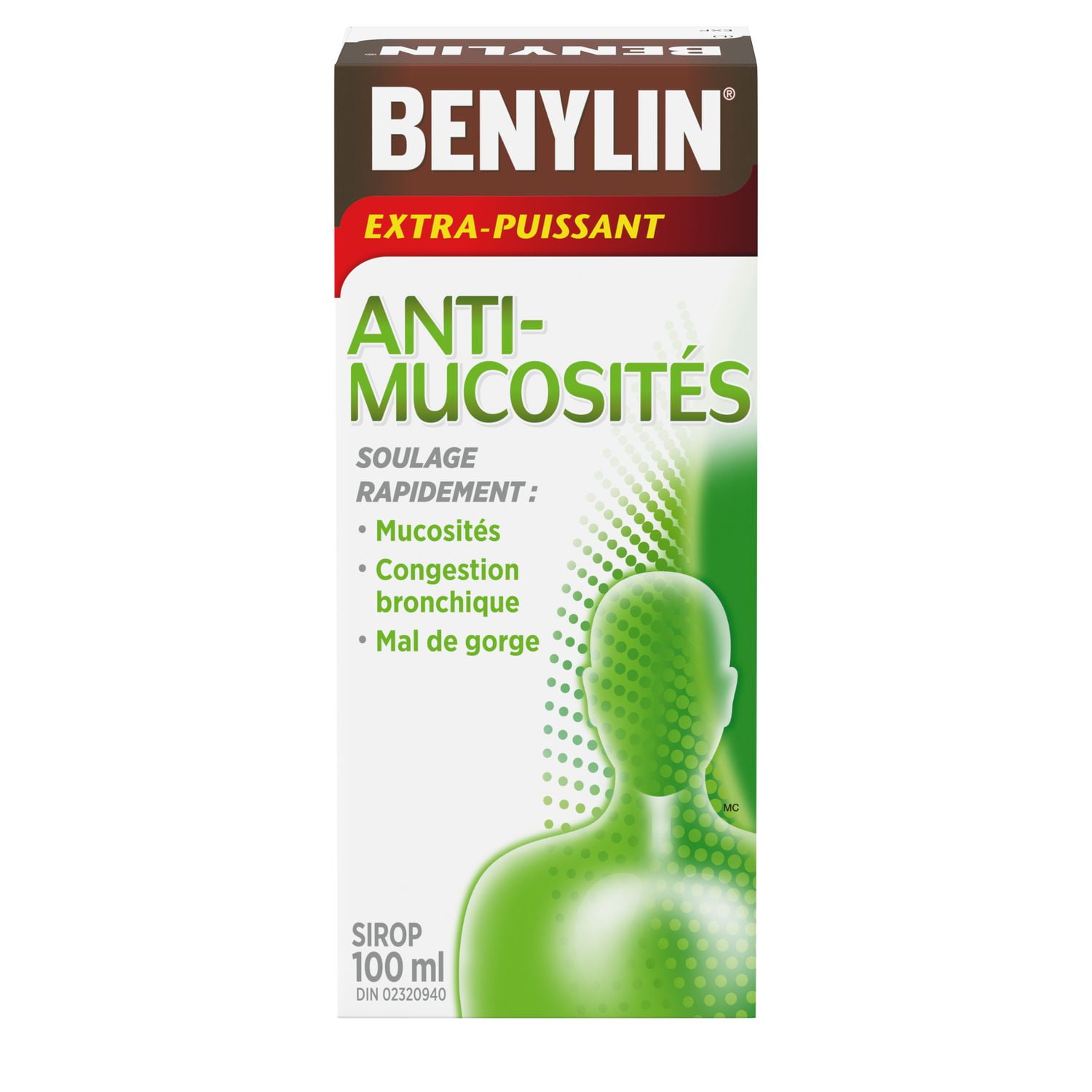Benylin Extra Strength Mucus & Phlegm Plus Cough Control Syrup, Daytime, Relieves Mucus & Phlegm plus Dry Cough, 100 ml