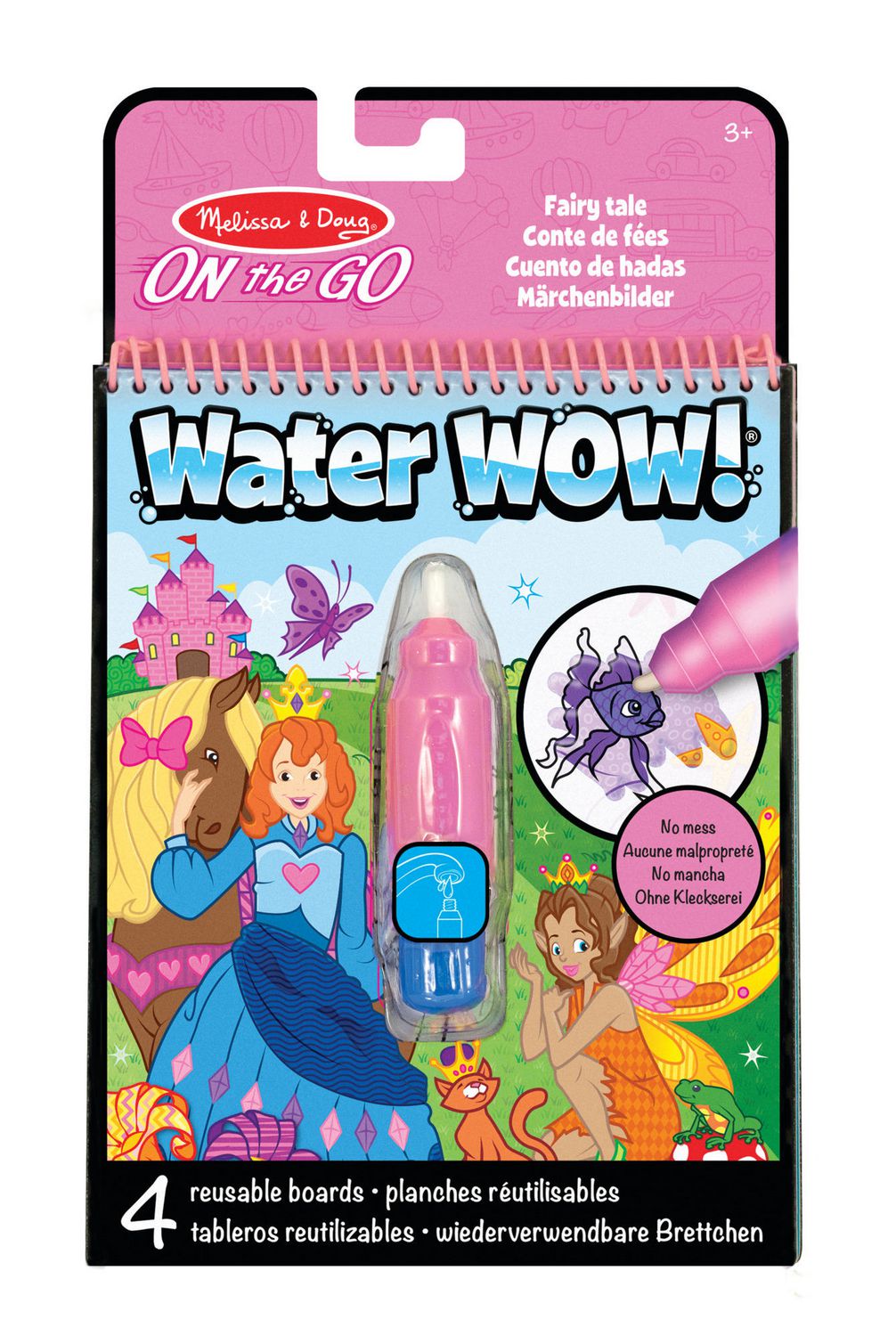  Melissa & Doug On the Go Water Wow! Reusable Water-Reveal  Activity Pads, 3-pk, Makeup, Fairy Tales, Animals - Travel Toys, Party  Favors, Stocking Stuffers, Mess Free Coloring Books For Kids Ages