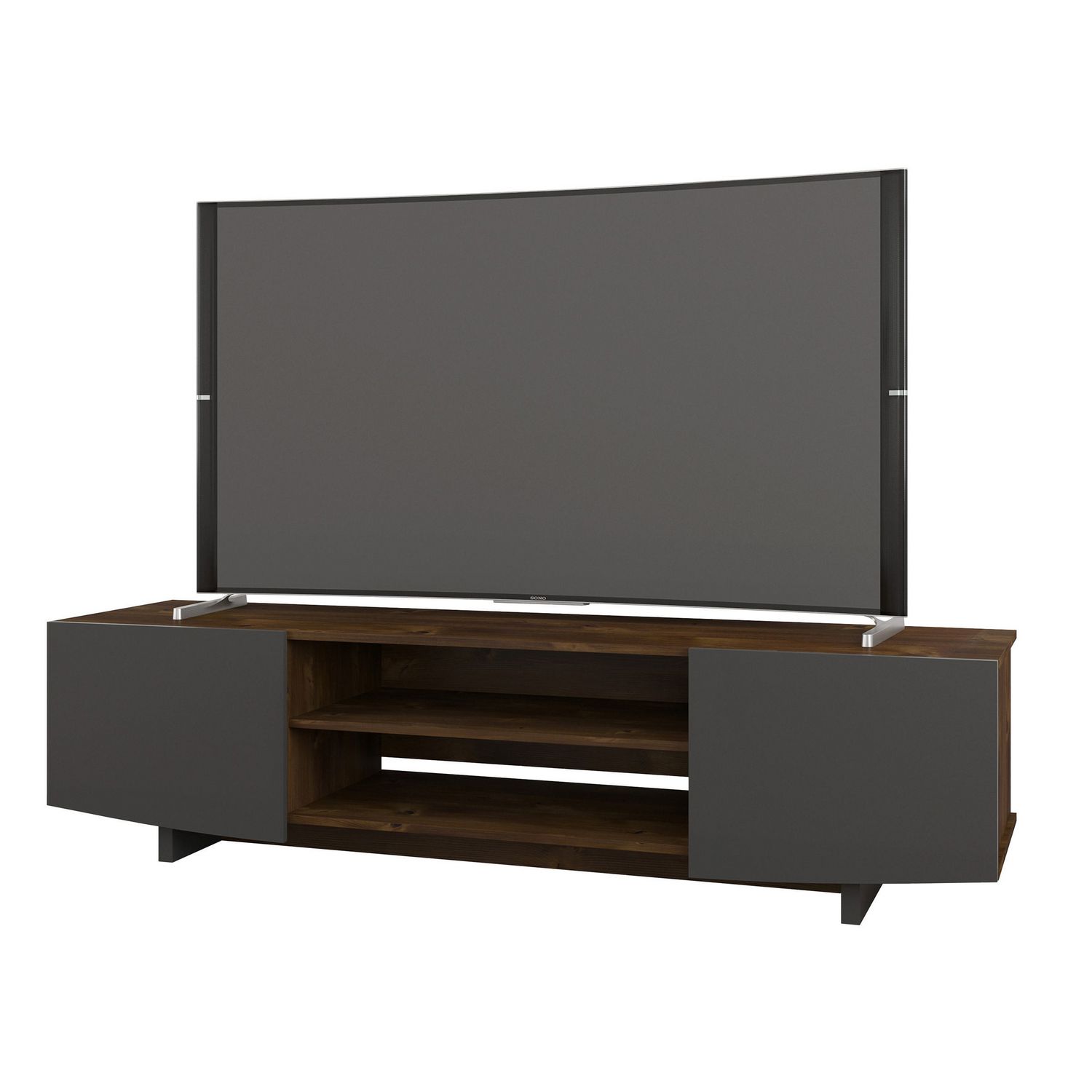 Nexera Helix 72inch TV Stand, Truffle and Charcoal Grey Walmart Canada