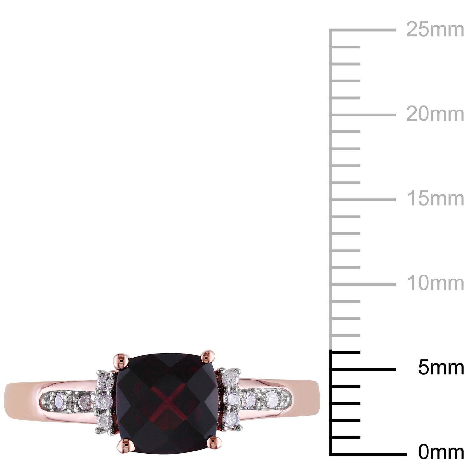 Tangelo 1.33 Carat T.G.W Garnet and Diamond-Accent 10 K Rose Gold Ring