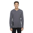 thumbnail image 1 of Dark Black Henley graphique à manches longues pour hommes, 1 of 6