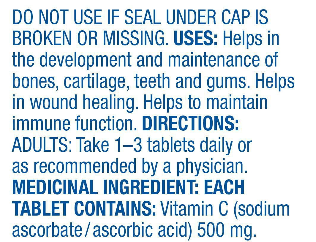 Equate Vitamine C 500mg Aromes Multi-Fruits