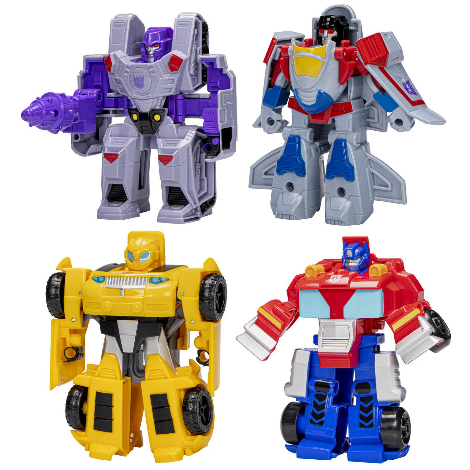 Transformers Toys Heroes vs Villains 4-Pack, 4.5 Inch Action