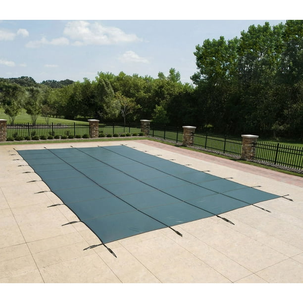 Dirt Defender Couvre-piscine rectangulaire pour piscine creusée, 20 x 40 pi