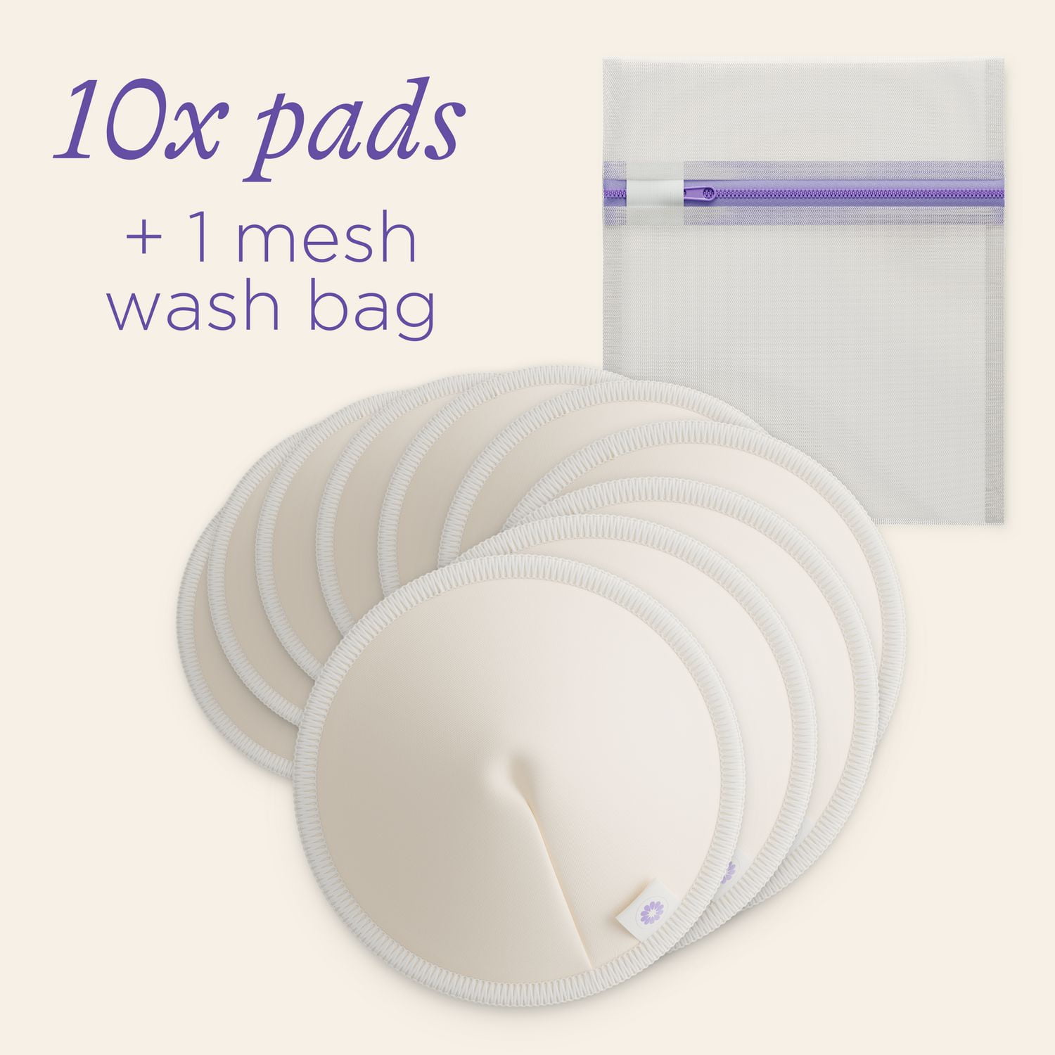 LANS WASHABLE NURSING PADS 10CT , Pads for leak-proof confidence