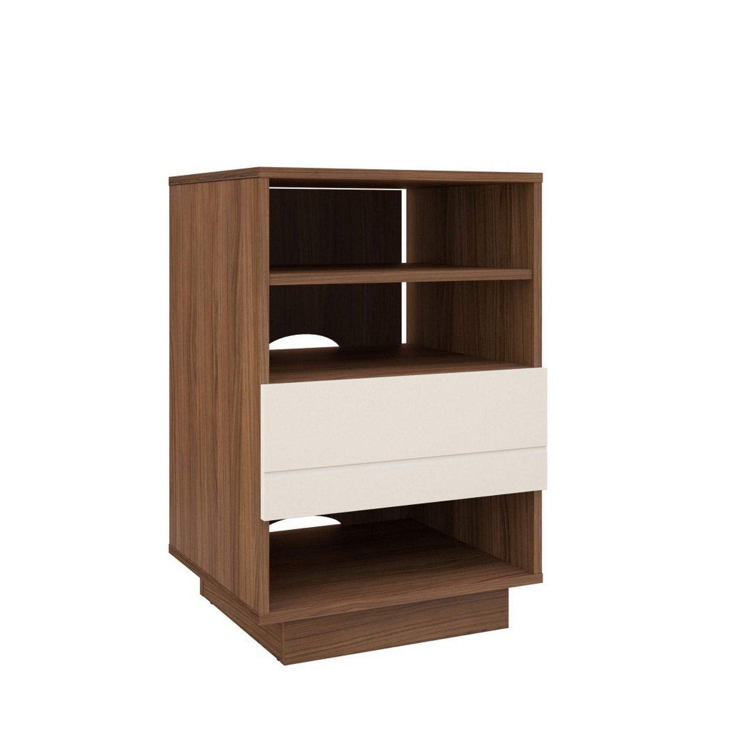 Nexera Sequence 1-Drawer Audio Cabinet, Walnut and White ...