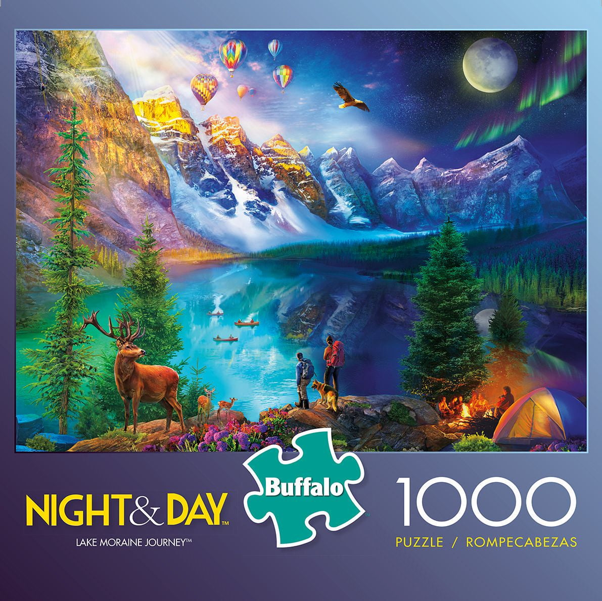 Buffalo Games Night & Day Series Lake Moraine Journey 1000 Piece Jigsaw