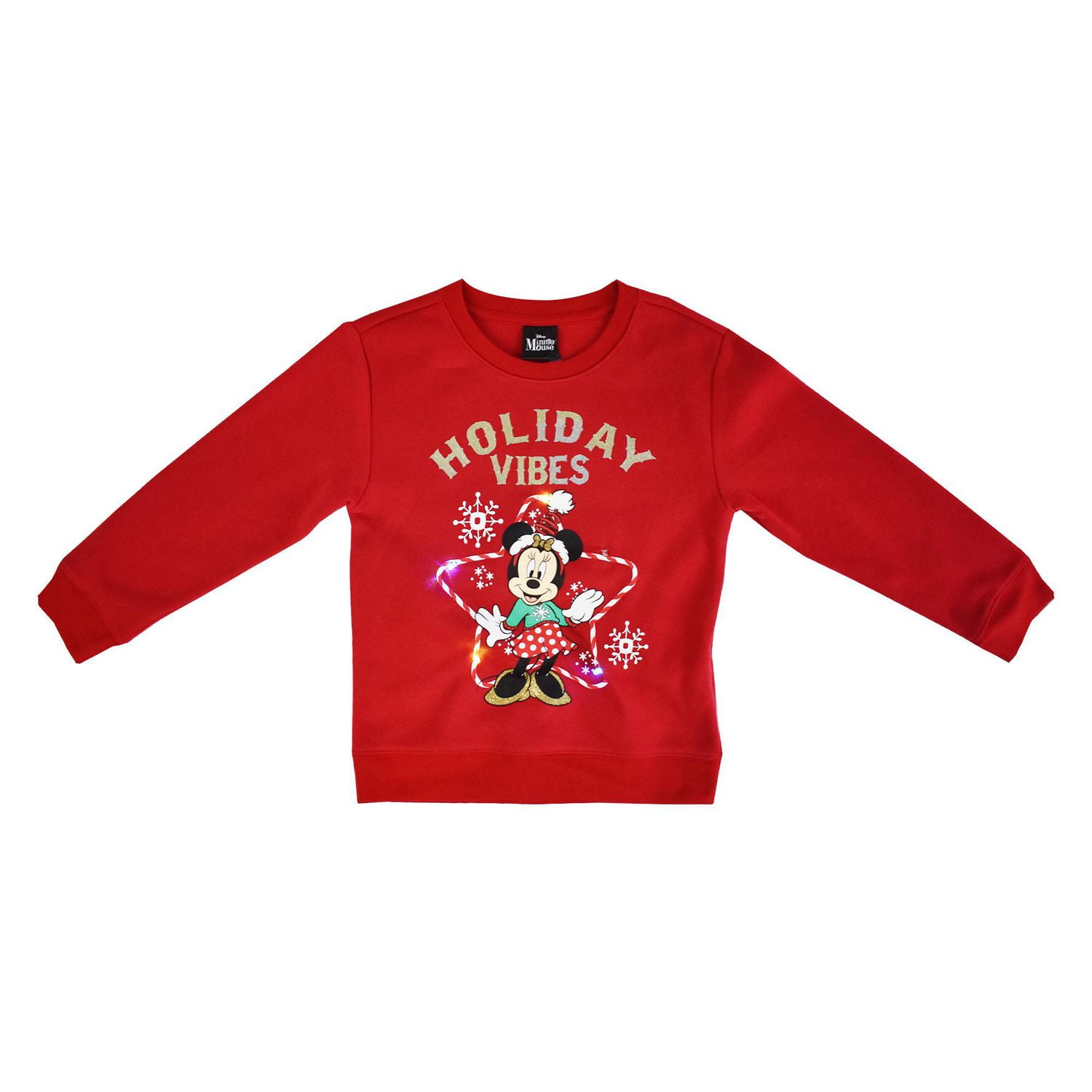Girls Disney Minnie Holiday Vibes Long Sleeve Top