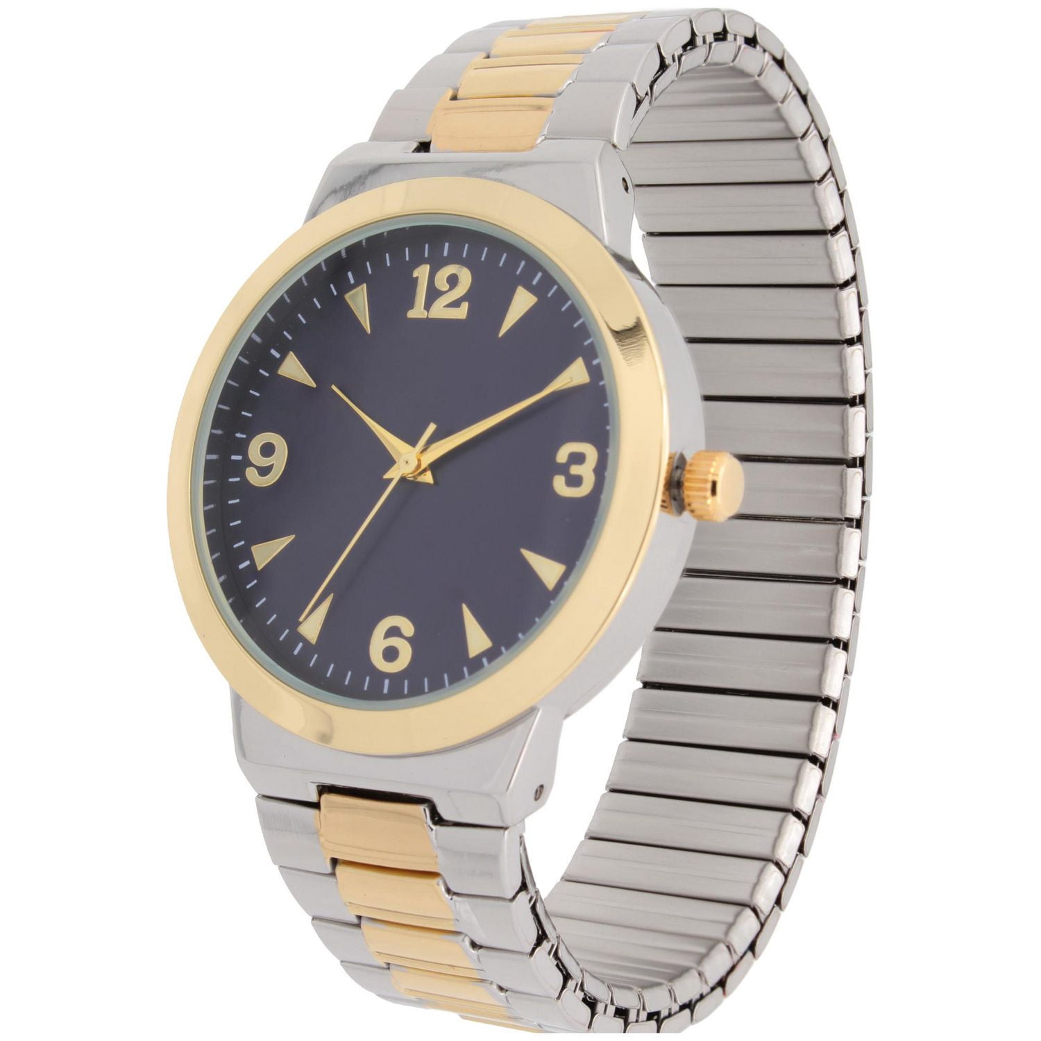 Montre George à deux tons avec bracelet extensible pour hommes