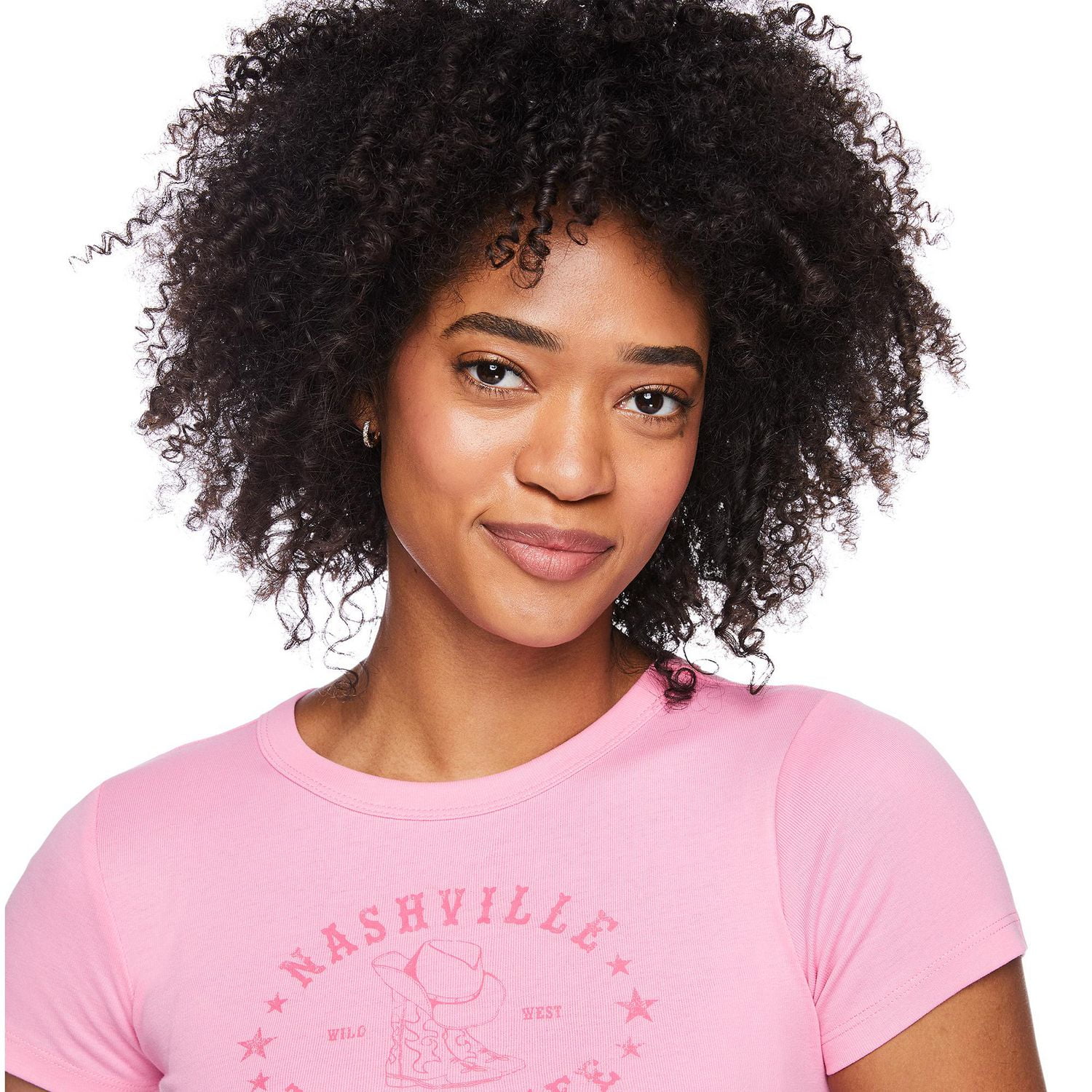 T-shirt côtelé coupe bébé No Boundaries pour femmes
