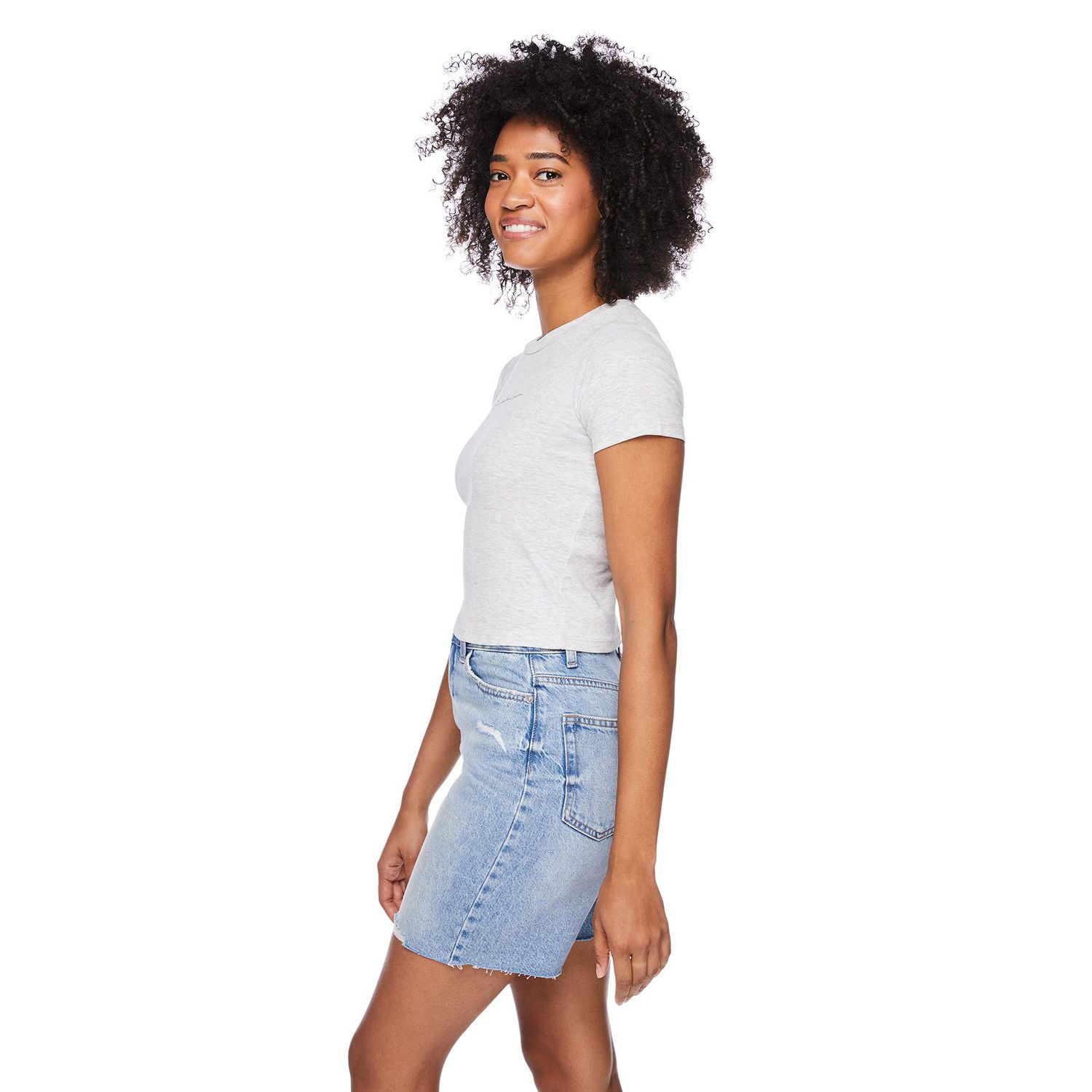 No Boundaries Women's Rib Baby Tee, Sizes XS-XXL