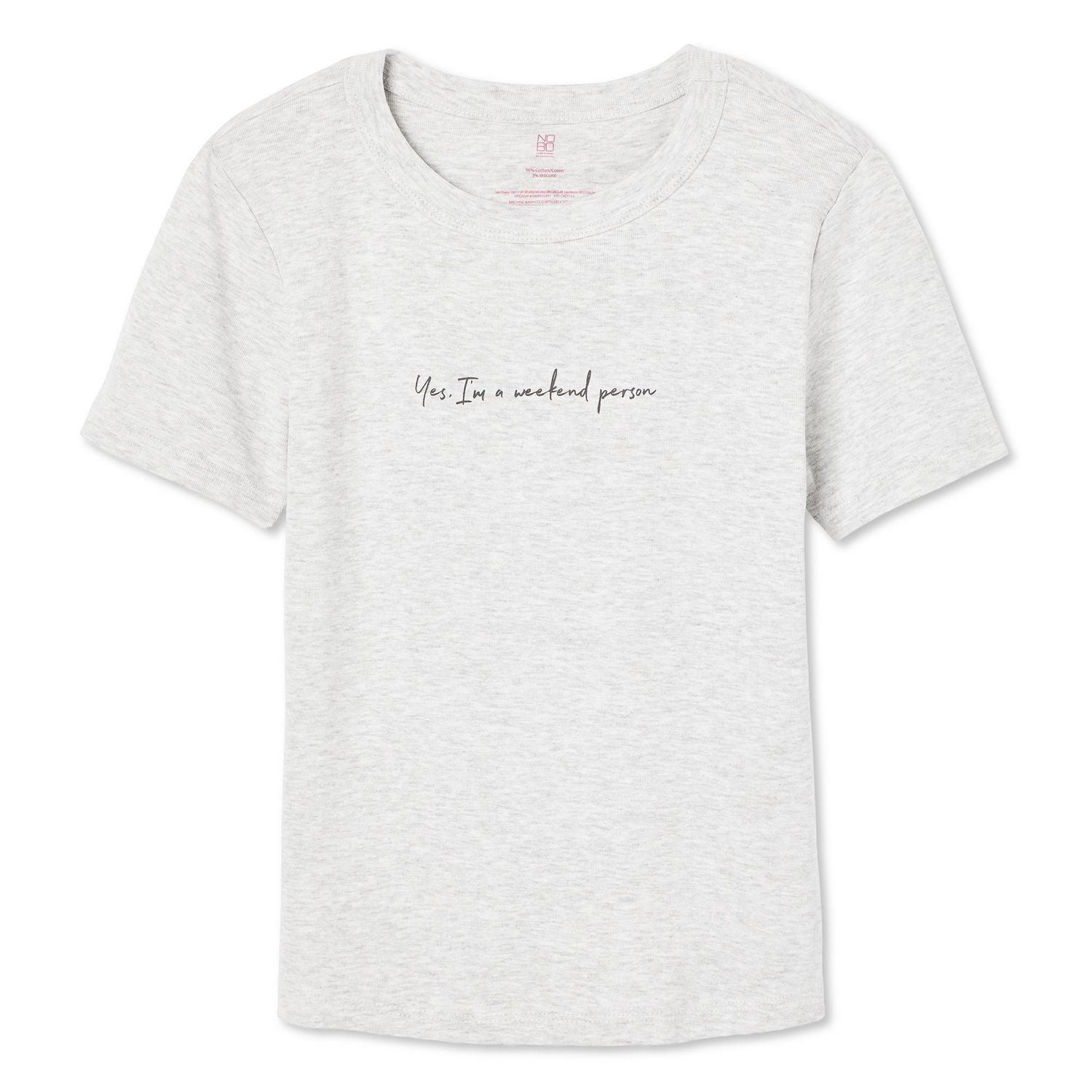 No Boundaries Women's Rib Baby Tee, Sizes XS-XXL
