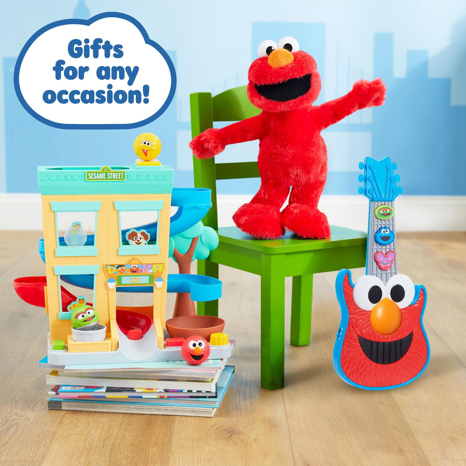 Sesame Street Round the Neighborhood 4 piece Ball Drop Playset