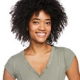 thumbnail image 4 of No Boundaries Women's Rib Henley Tee, 4 of 6