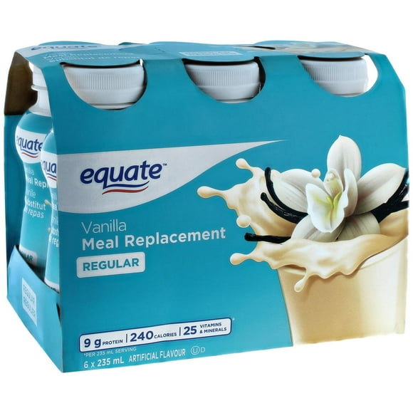 Equate Vanilla Meal Replacement, 6 x 235 mL