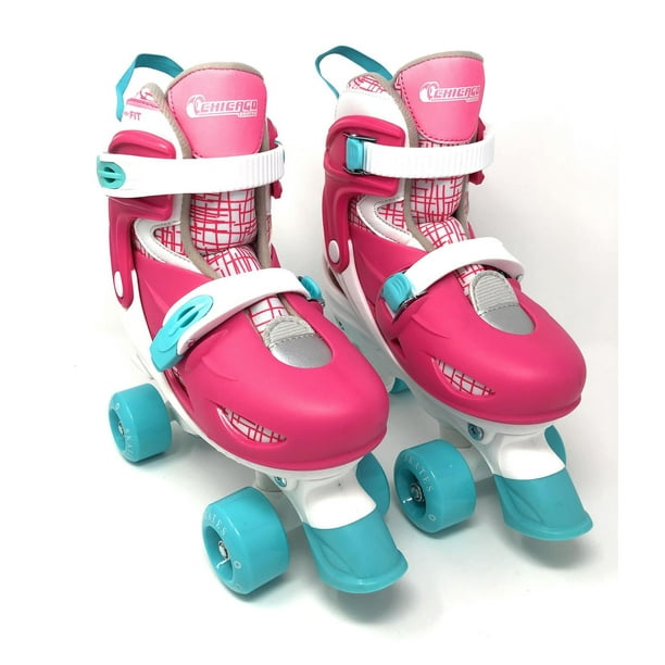 Ensemble de patins à roulettes roses ajustables Chicago Skates