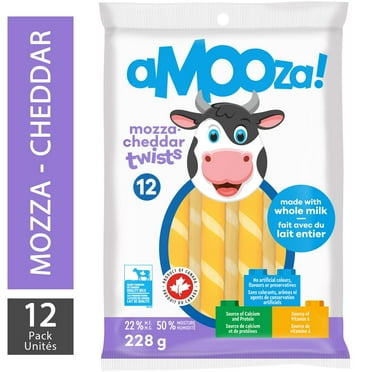 Amooza Mozzarella Cheddar Bâtonnets de Fromage, 12 unités