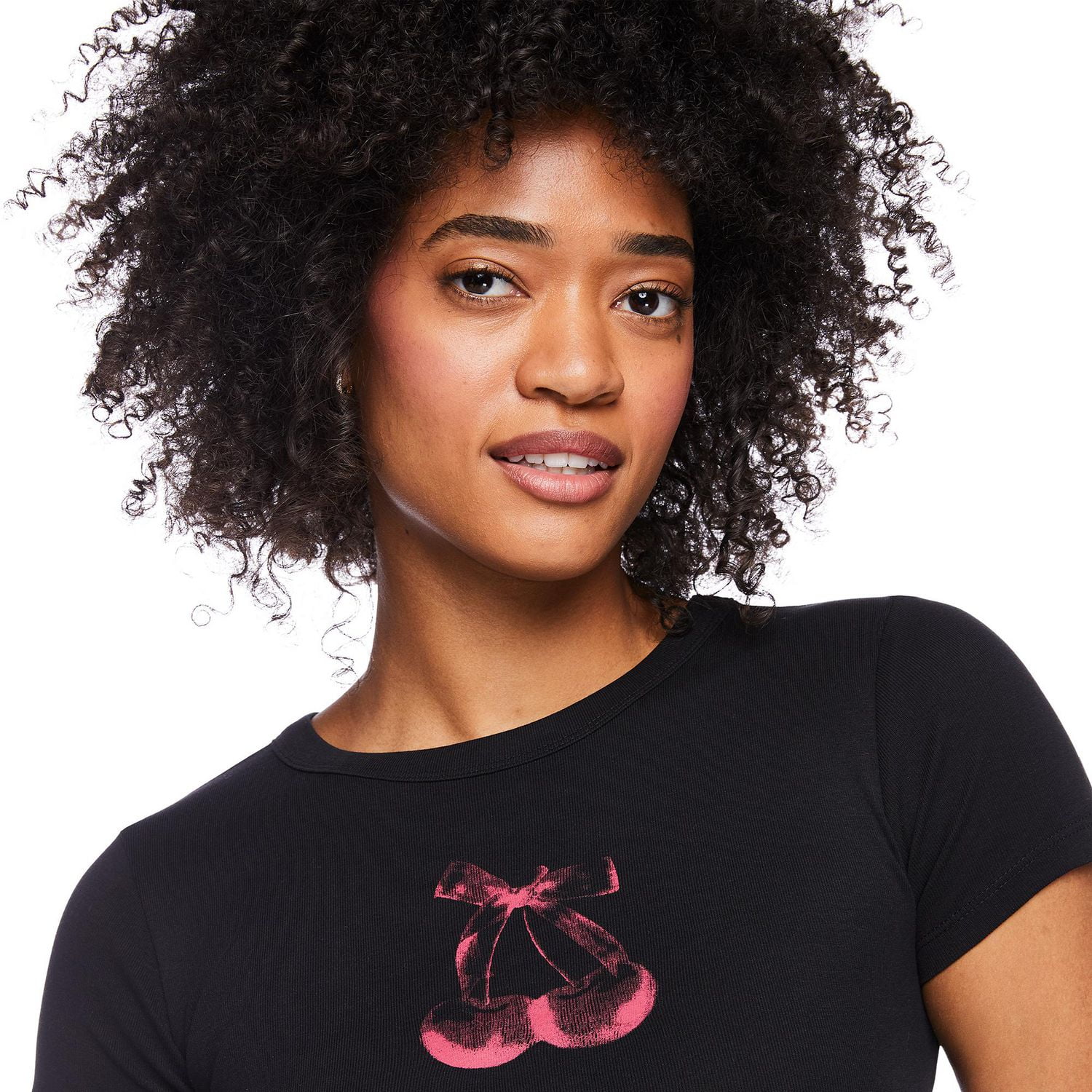 T-shirt côtelé coupe bébé No Boundaries pour femmes