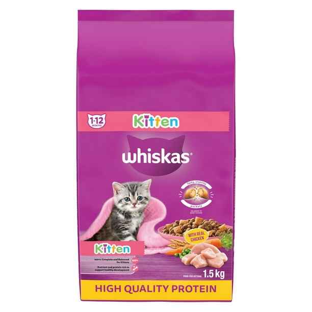 Whiskas Nourriture sèche pour chats saveur de bœuf, sac - 4 kg