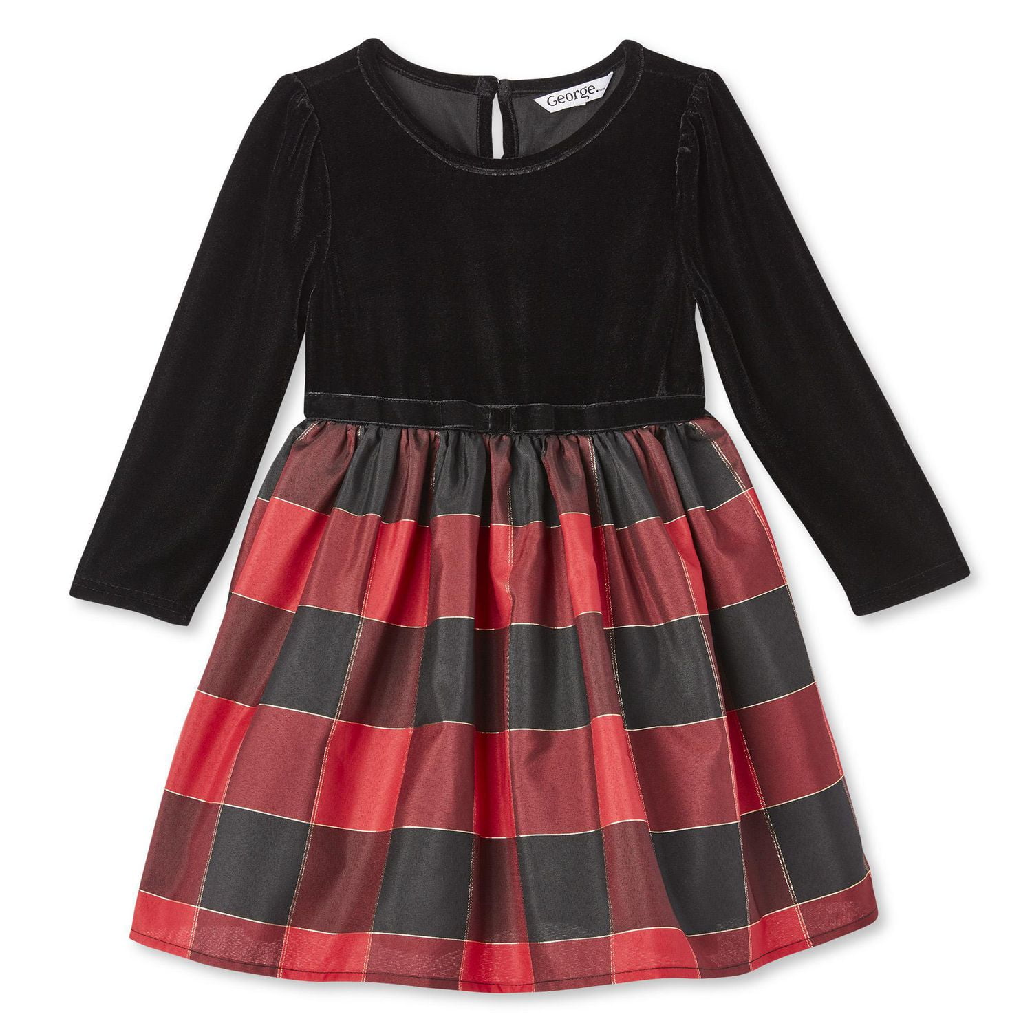 George Toddler Girls' Plaid Velour Dress