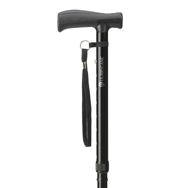 HurryCane Freedom Edition Folding Cane with T Handle, Black, #1 selling cane  in America 