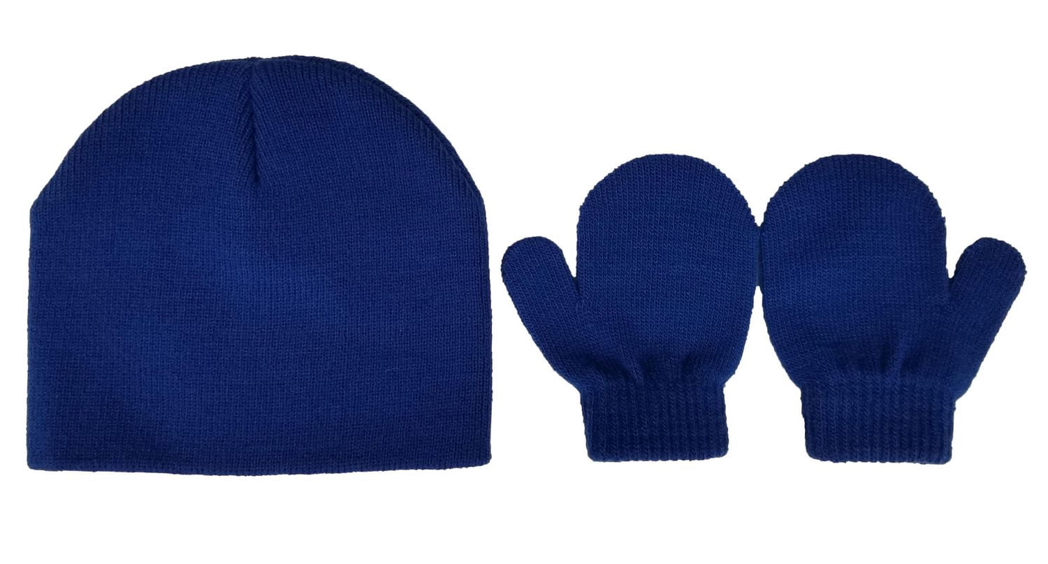 BOYS BLUE HAT/MITT SET