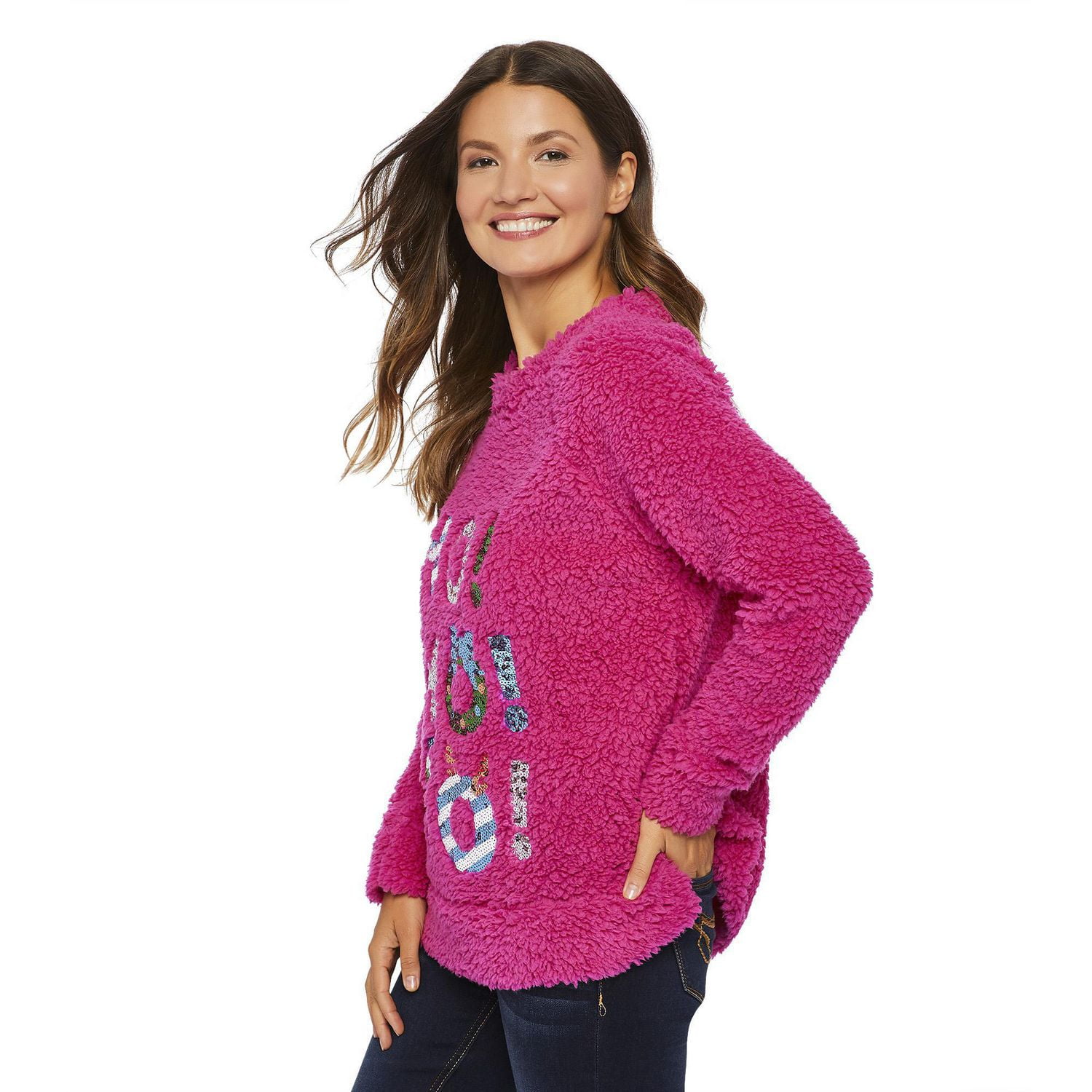 George Ladies Ugly Christmas Embellished Sherpa Tops