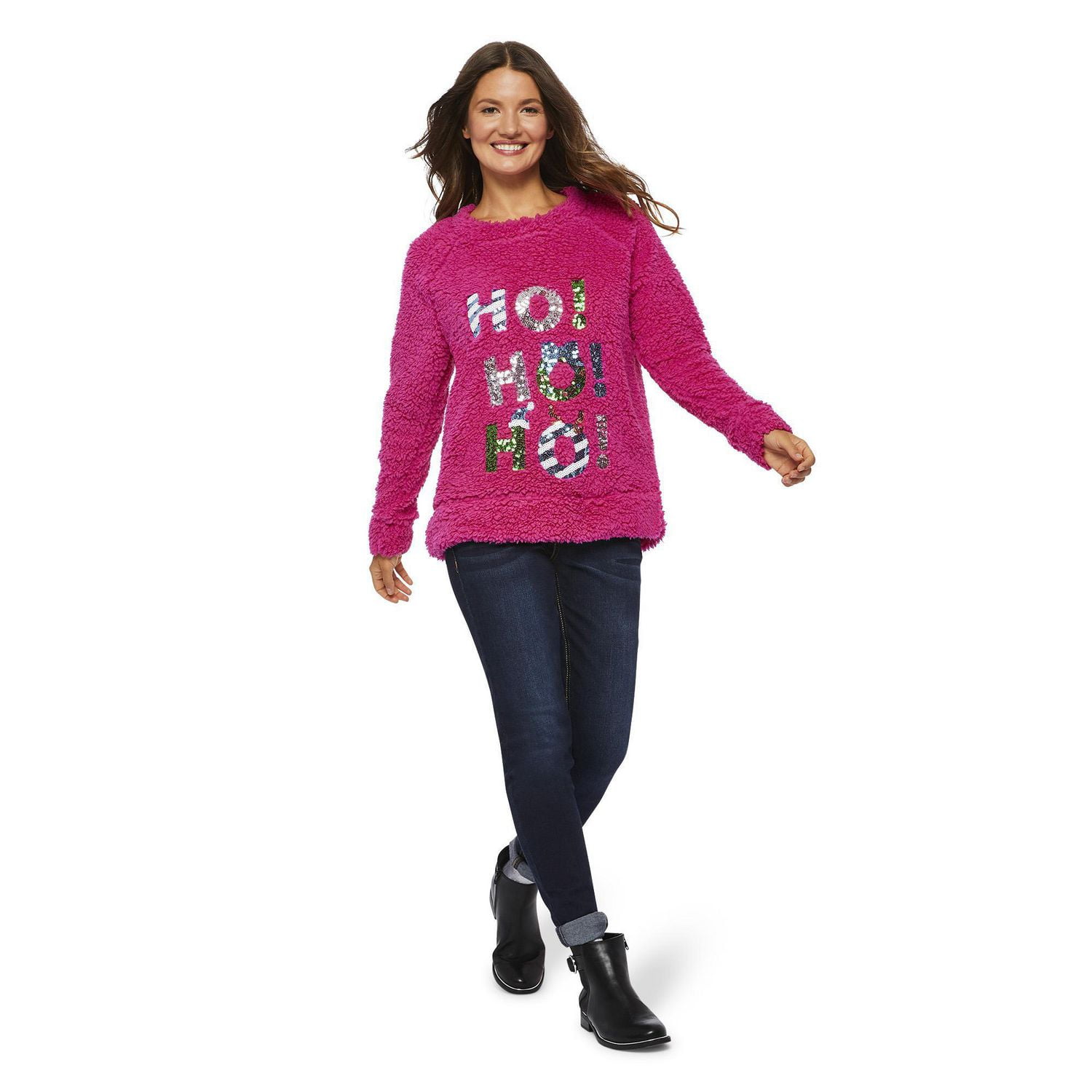 George Ladies Ugly Christmas Embellished Sherpa Tops