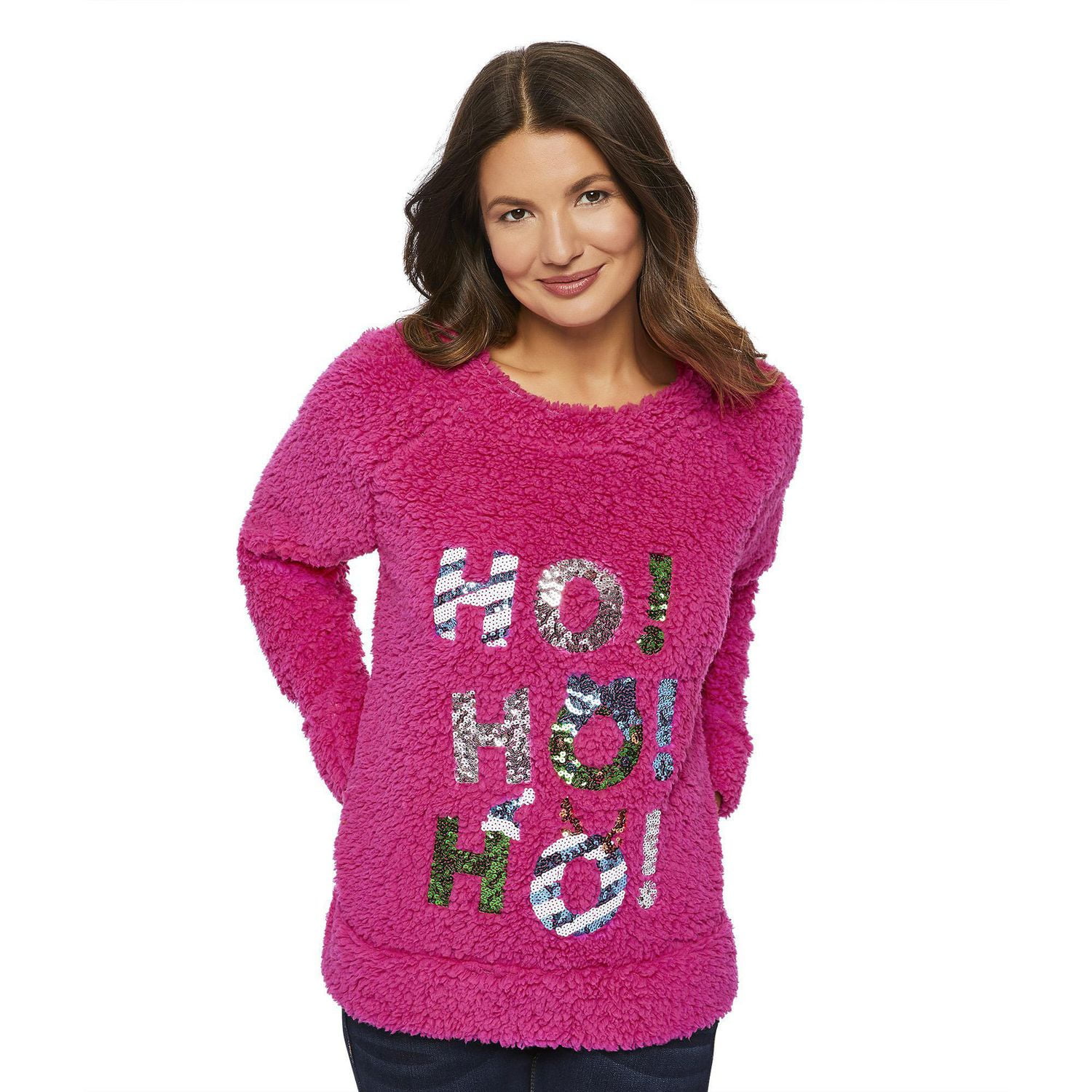 George Ladies Ugly Christmas Embellished Sherpa Tops