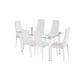 Topline Home Furnishings Table de salle à manger en verre blanc – image 5 sur 5