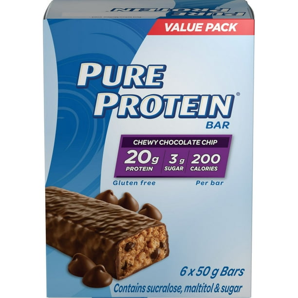 Pure Protein Chewy Chocolate Chip Value Pack, 6 x 50g - Walmart.ca