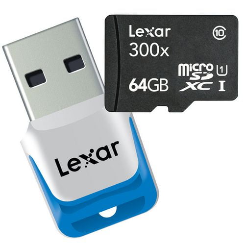 LEXAR mobile SDXC UHS-I Class 10 64Go 300x Carte mémoire haute performance Micro avec lecteur