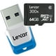 LEXAR mobile SDXC UHS-I Class 10 64Go 300x Carte mémoire haute performance Micro avec lecteur – image 1 sur 2
