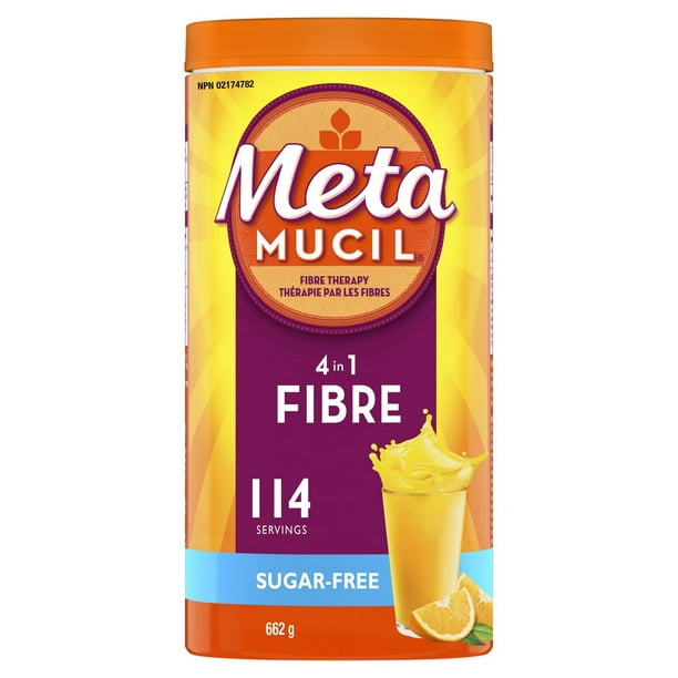 Fibres Metamucil MultiSanté 3 en 1, fibres en poudre, sans sucre orange, 662 g