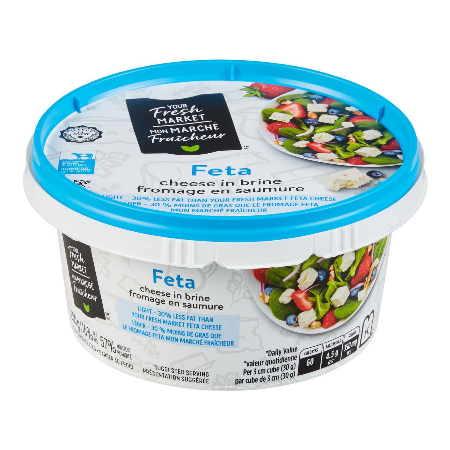 Fromage feta léger mon marché fraîcheur 200 g