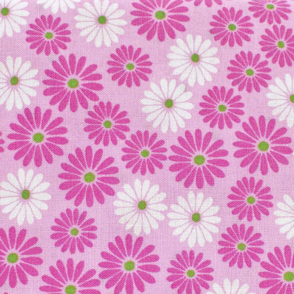Fabric Creations Pink and White Daisies on Pink 1/2 Yard Large PreCut