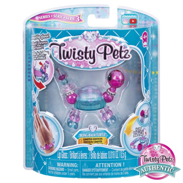 Twisty Petz, Series 3, Bling-Balm Turtle Collectible Bracelet with Lip ...