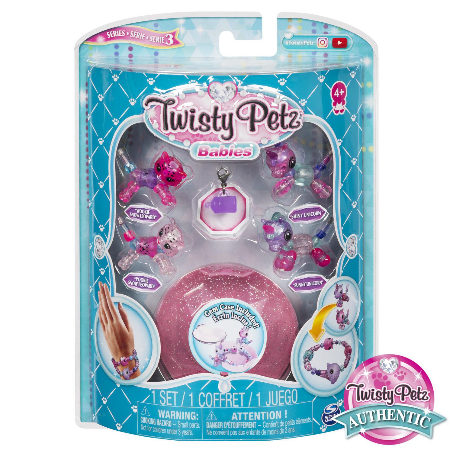 Twisty Petz, Series 3 Babies 4-Pack, Snow Leopards and Unicorns