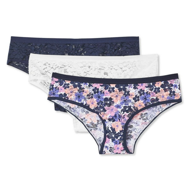 George Womens Printed Lace Cheeksters 3 Pack Walmartca