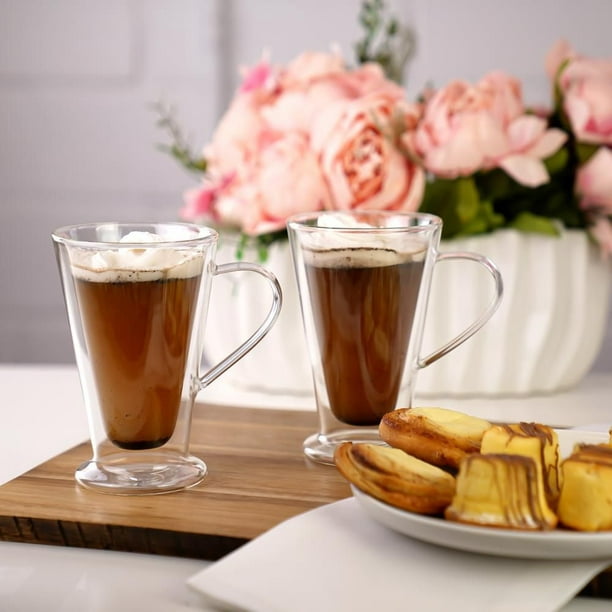 Double Paroi Verre à Café Tasses pour Latte Thé Cappuccino