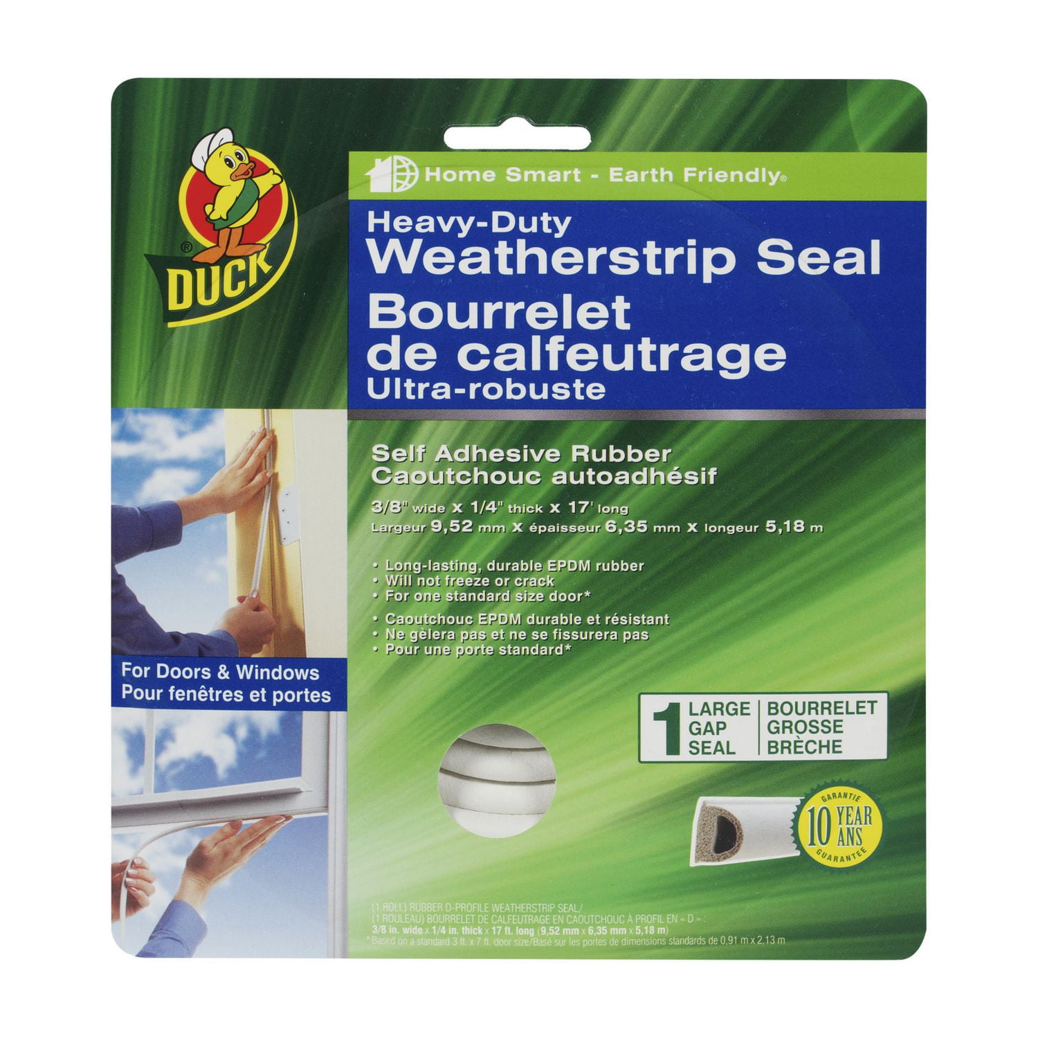 Duck Brand Heavy Duty Large Gap White Weatherstrip Seal Walmart
