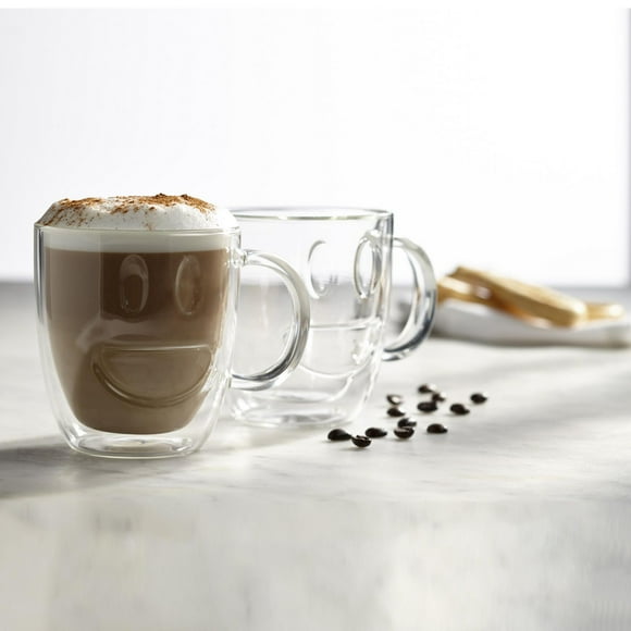 Double Double Smiley Mug, 350 ml Set of 2