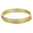 thumbnail image 1 of Luxury Designs Ensemble de 3 bracelets plaqués or taille diamant, 1 of 1
