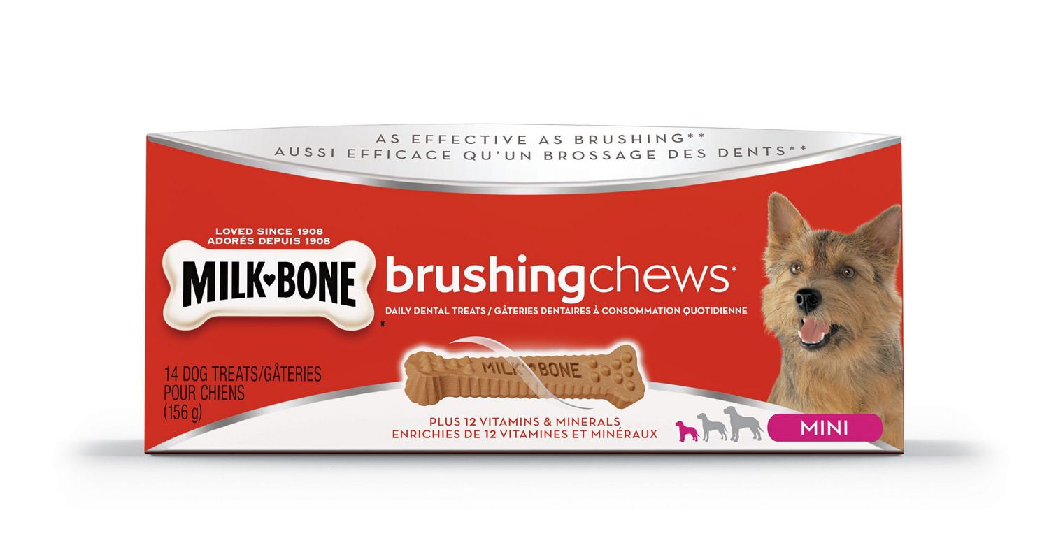 MilkBone Brushing Chews Mini Dog Dental Dog Treats 156g Walmart Canada