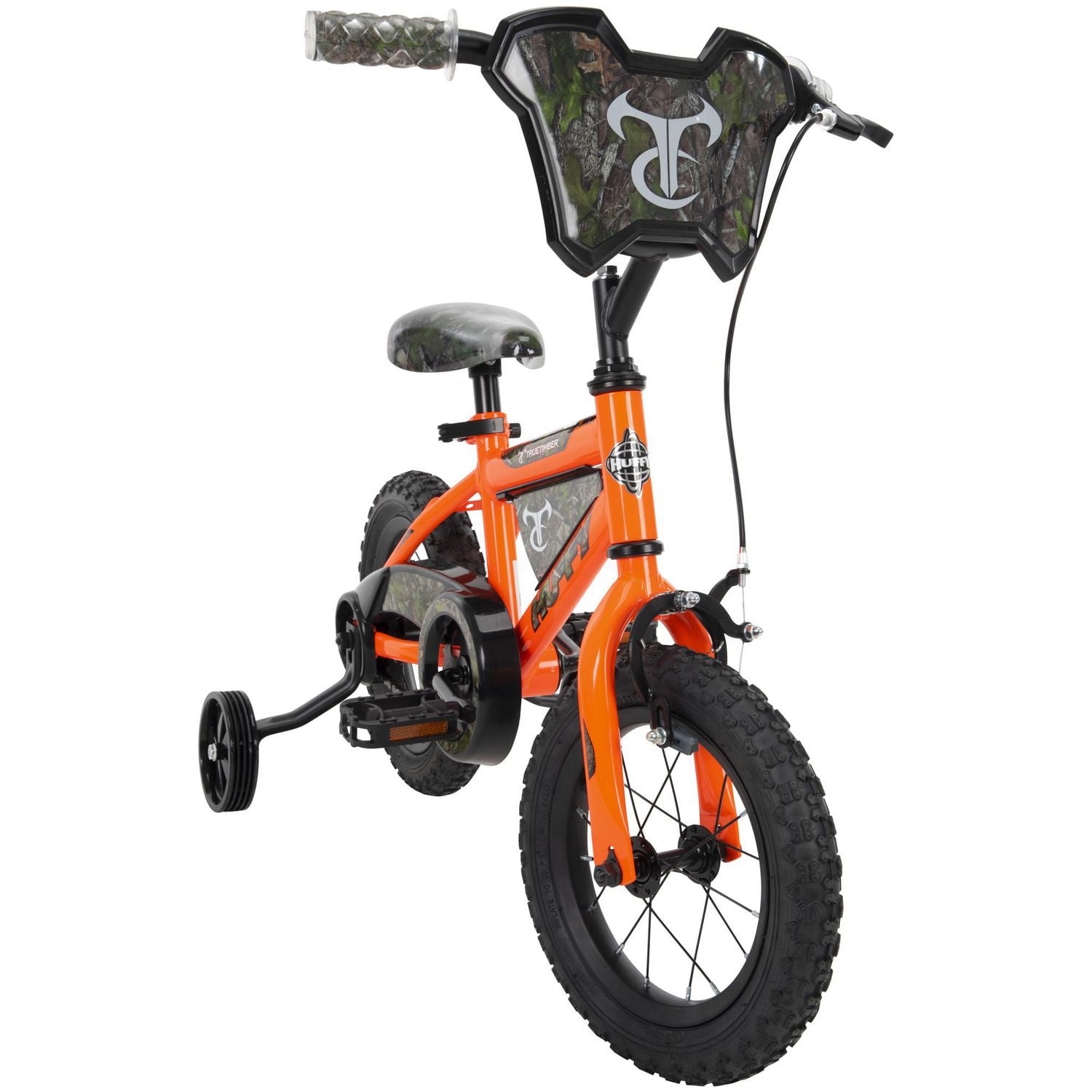 Orange bike shop with training wheels