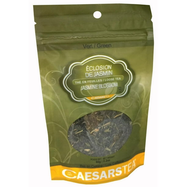 Thé vert en feuilles à l'éclosion de jasmin de Caesars Tea 60 g