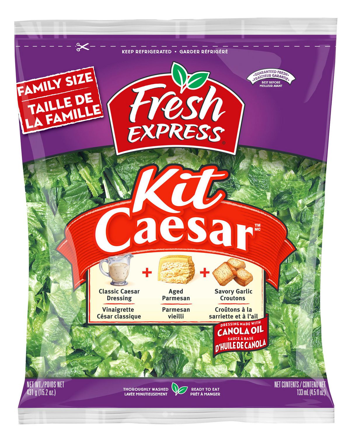 Fresh Express Caesar Kit Family Size Salad Walmart Canada