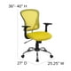 Chaise de travail pivotante en maille jaune à dossier mi-hauteur avec base chromée et appuis-bras – image 6 sur 9