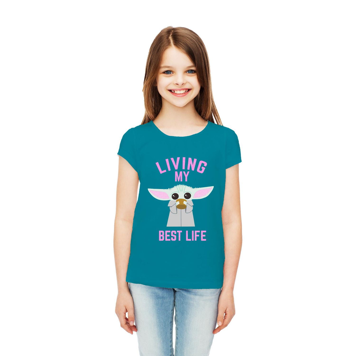 Girls Star Wars Grogu Best Life Short Sleeve T-Shirt